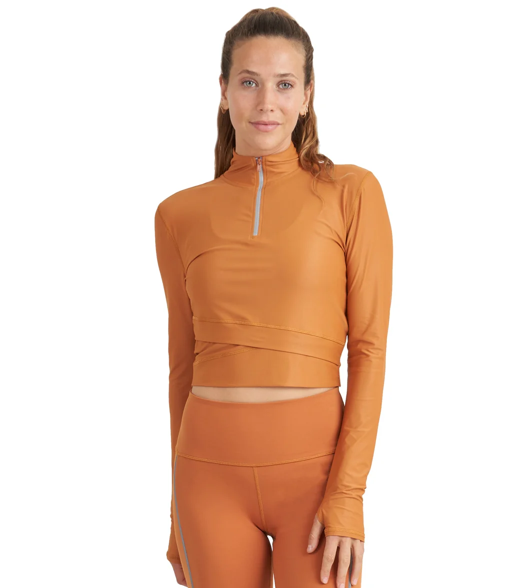 Thrive Societe Reflective Zip Crop Top - Image 4