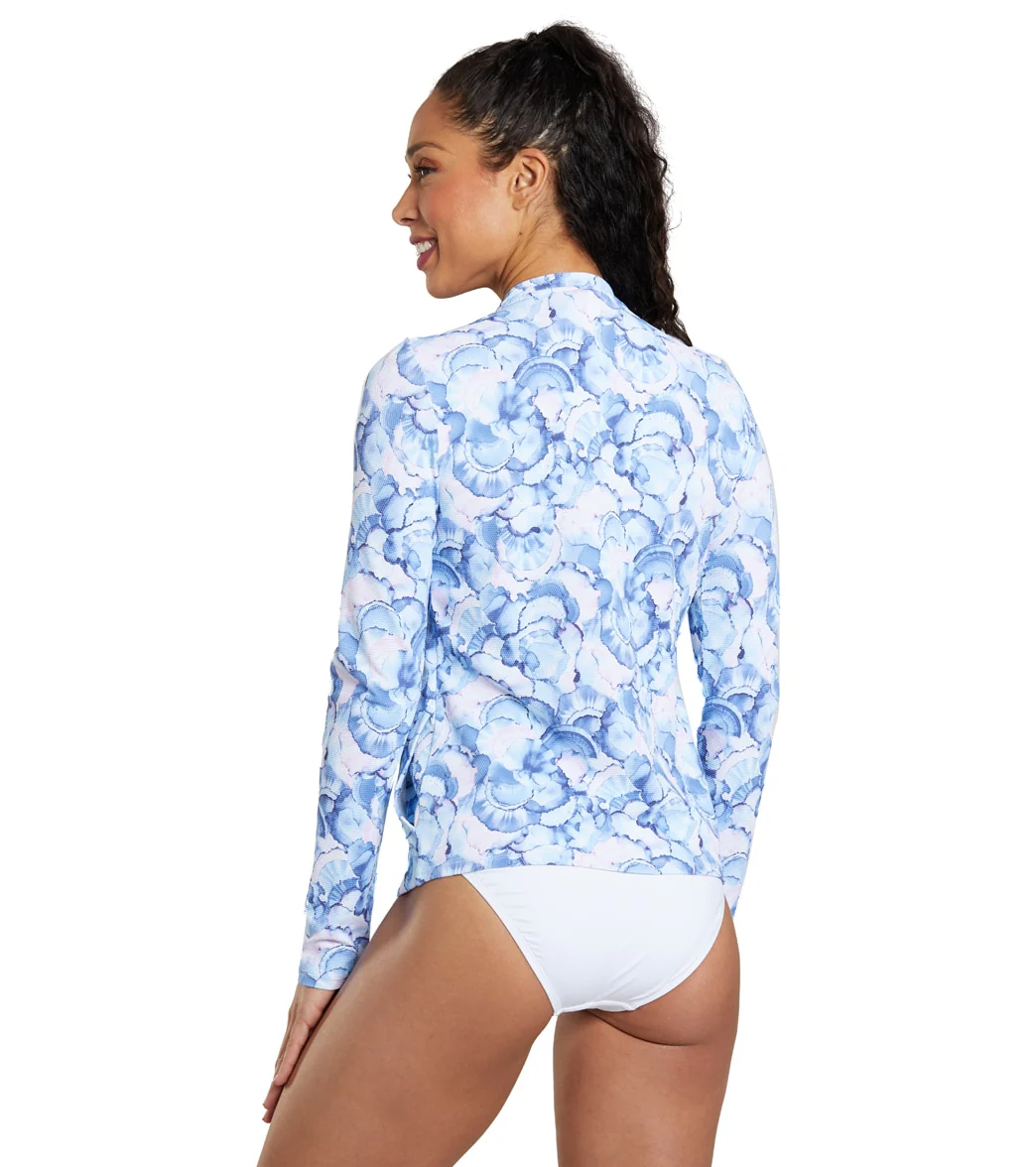 Tommy Bahama Women's Island Cays Abalone Full Zip Long Sleeve Rash Guard - Image 3