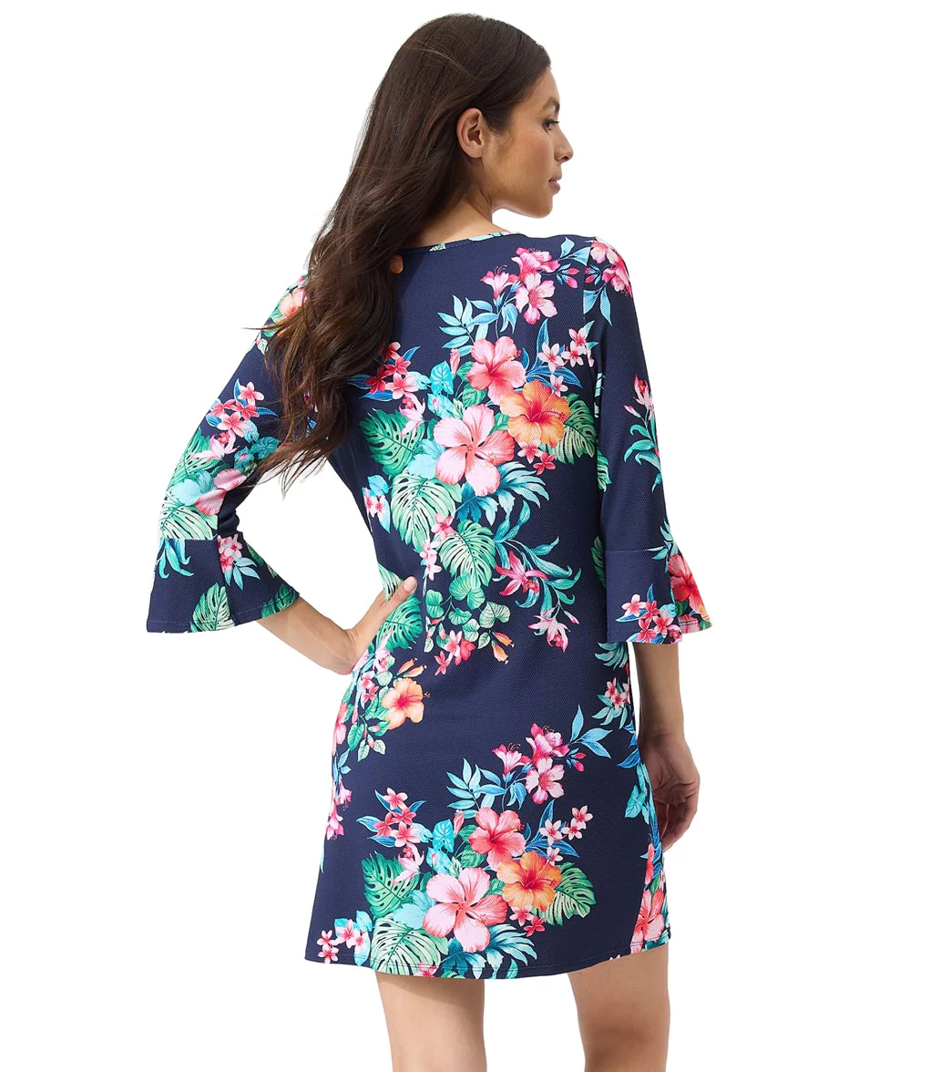 Tommy Bahama Women's Island Cays Flora Flounce Sleeve Cover Up Dress - Image 2