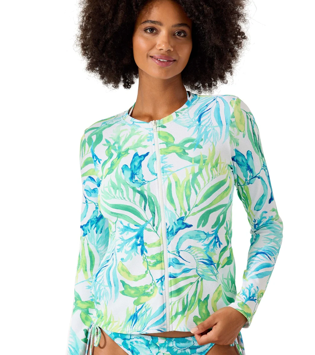 Tommy Bahama Women's Sea Fronds Full Zip Rash Guard - Image 3