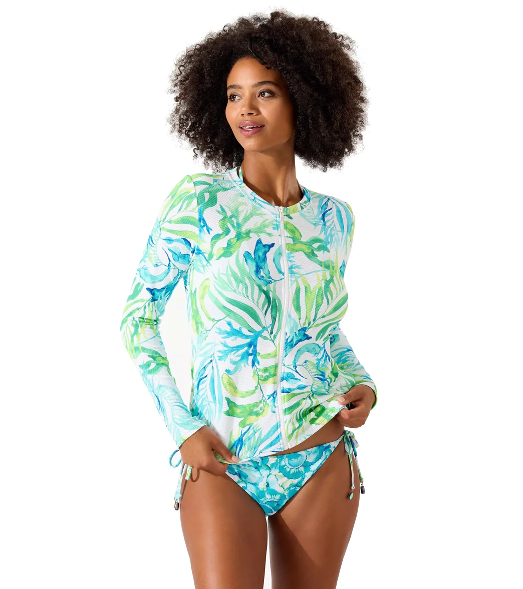 Tommy Bahama Women's Sea Fronds Full Zip Rash Guard - Image 8