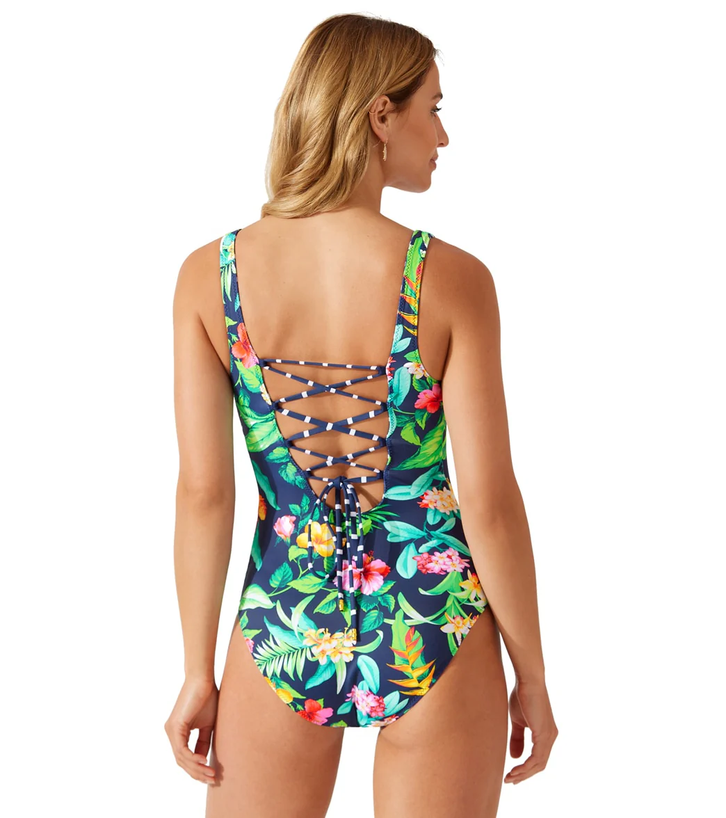 Tommy Bahama Women's Tropi-Calling Reversible Lace Back One Piece Swimsuit - Image 3