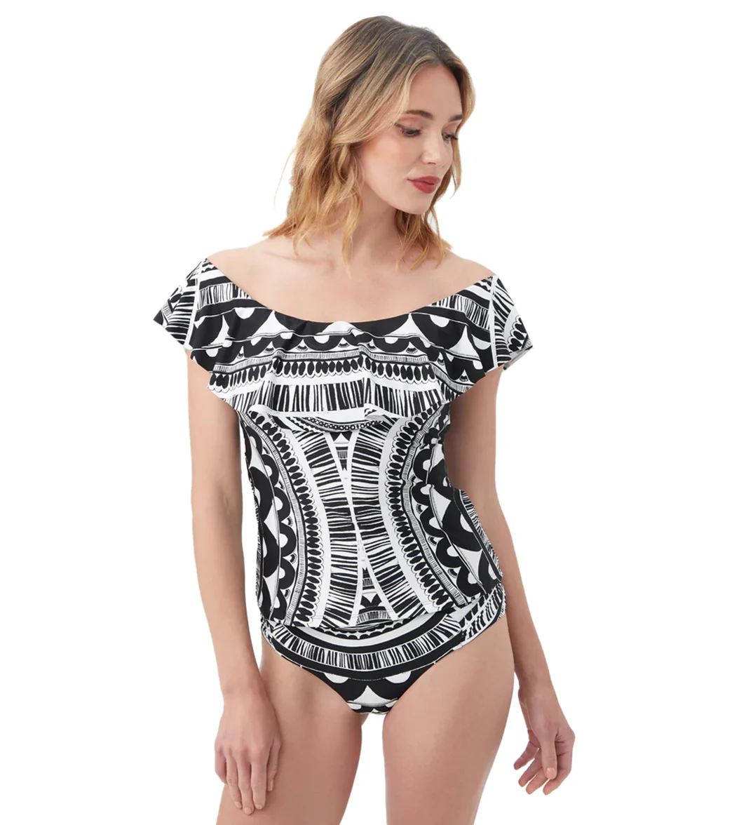 Trina Turk Women's Hula Ruffle Tankini Top - Image 7