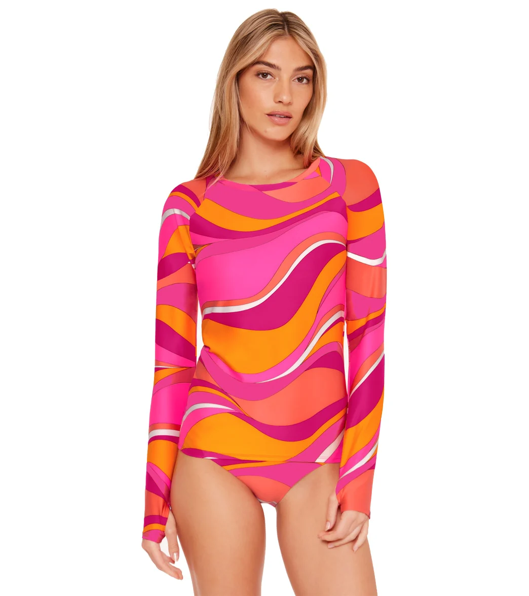 Trina Turk Women's Vivid Vista Long Sleeve Swim Tee - Image 6