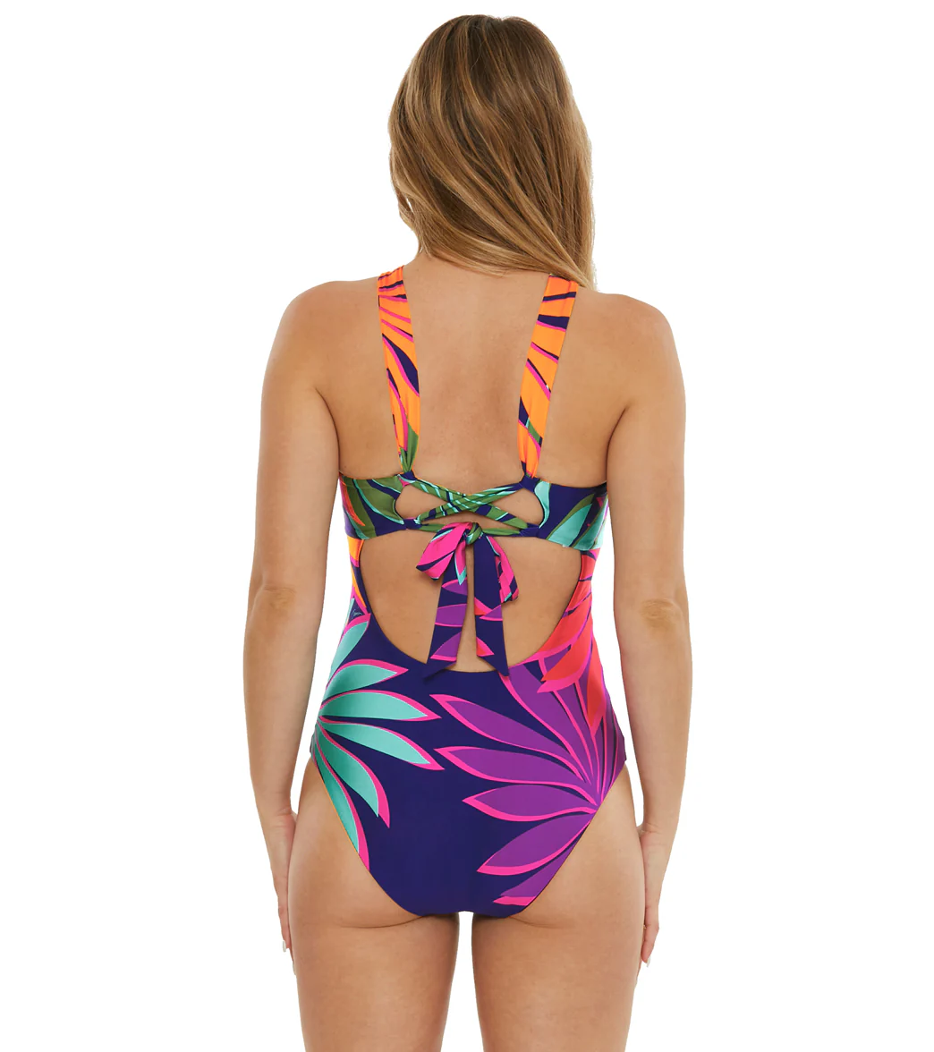 Trina Turk Women's Wailea Reversible High Neck Reversible One Piece Swimsuit - Image 3