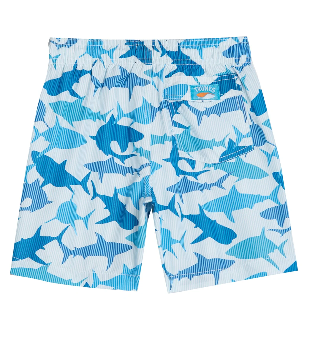 Trunks Surf & Swim Co. Boys' Stripe Sharks 2-Pack Swim Trunks (Big Kid) - Image 2