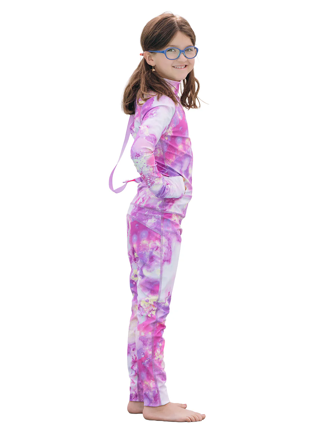 TUTUBLUE Girls' Purple Pixie UPF 50+ Long Sleeve Full Body One Piece Swimsuit (Toddler, Little Kid, Big Kid) - Image 4
