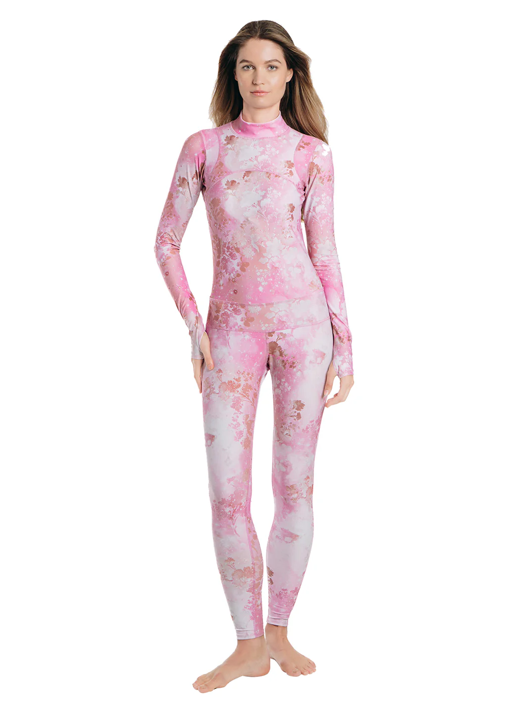 TUTUBLUE Women's Pink Sky Classic UPF 50+ Long Slevee Unitard - Image 3