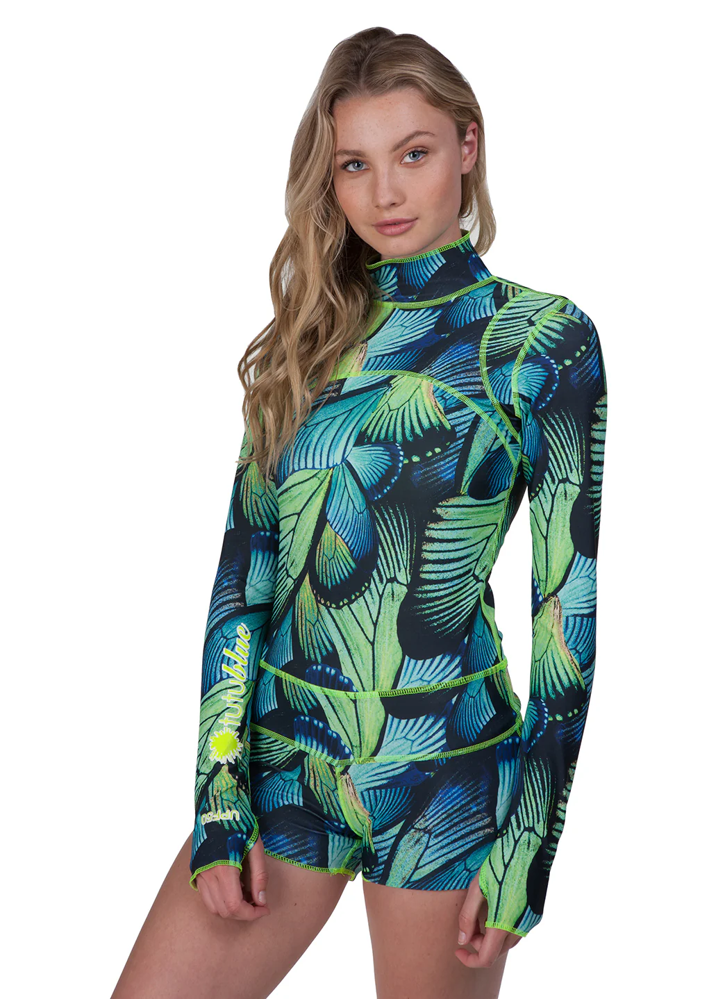 TUTUBLUE Women's Turq Flyer Classic UPF 50+ Long Sleeve Unitard One Piece Swimsuit - Image 2