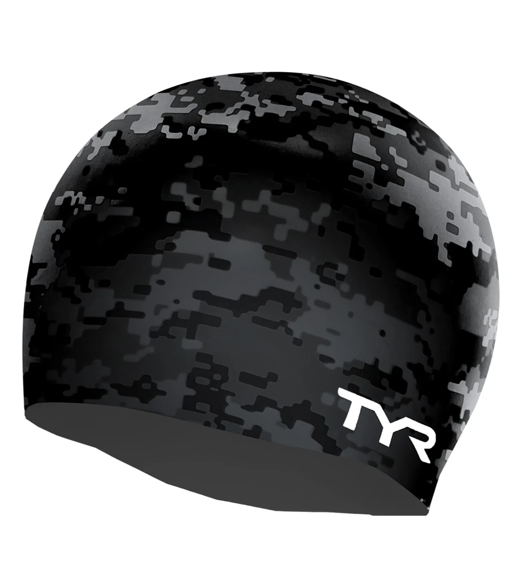 TYR Adult fit Graphic Digi Camo Swim Cap - Image 4