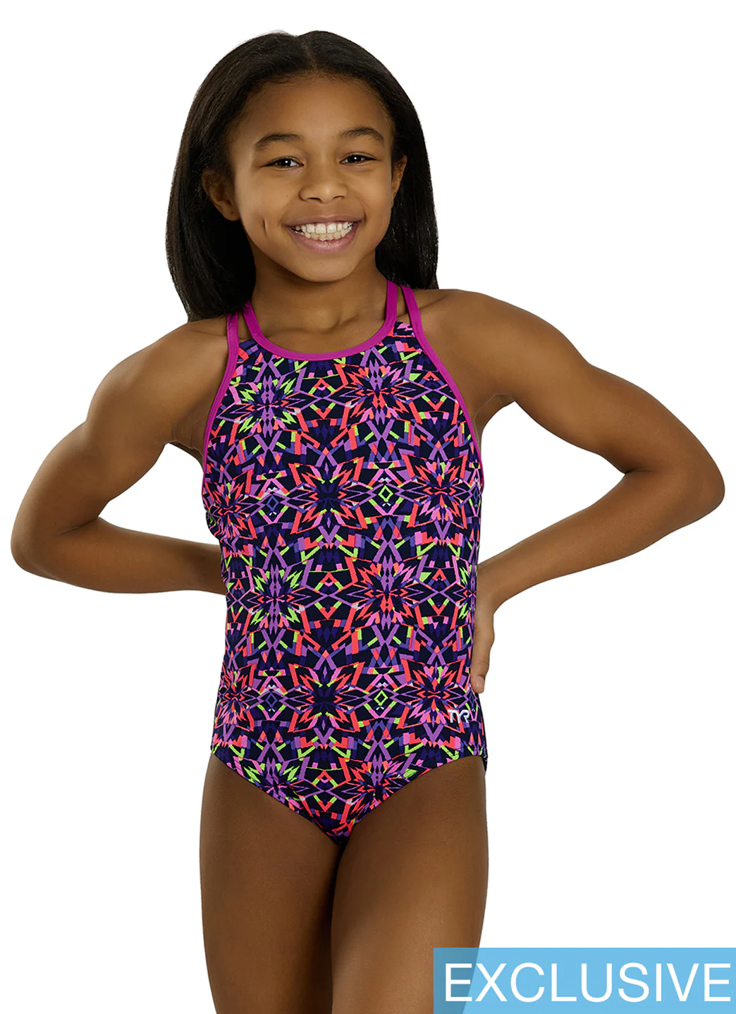 TYR Girls' Carnivale Durafast Elite Olivafit One Piece Swimsuit (Little Kid, Big Kid) - Image 3