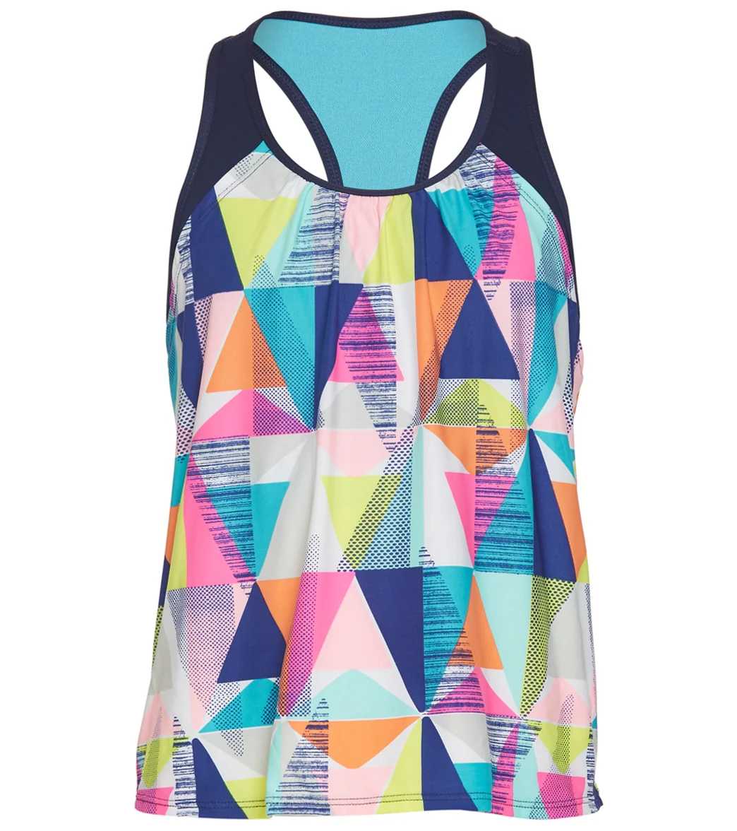 TYR Girls' Jigsaw Ava 2 In 1 Tankini Top (Little Kid, Big Kid) - Image 5