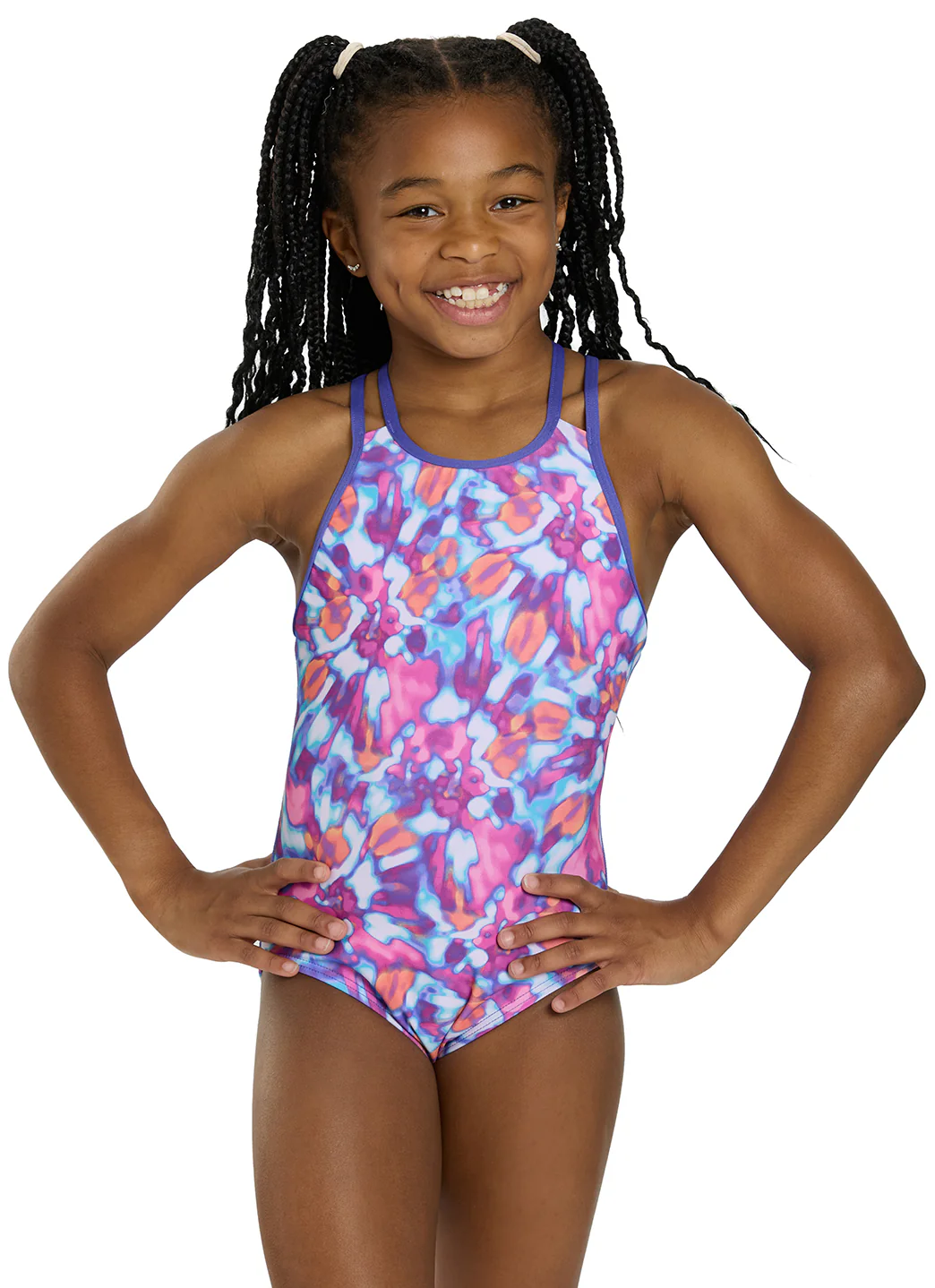 TYR Girls' Print Oliviafit Durafast Elite One Piece Swimsuit (Little Kid, Big Kid) - Image 2