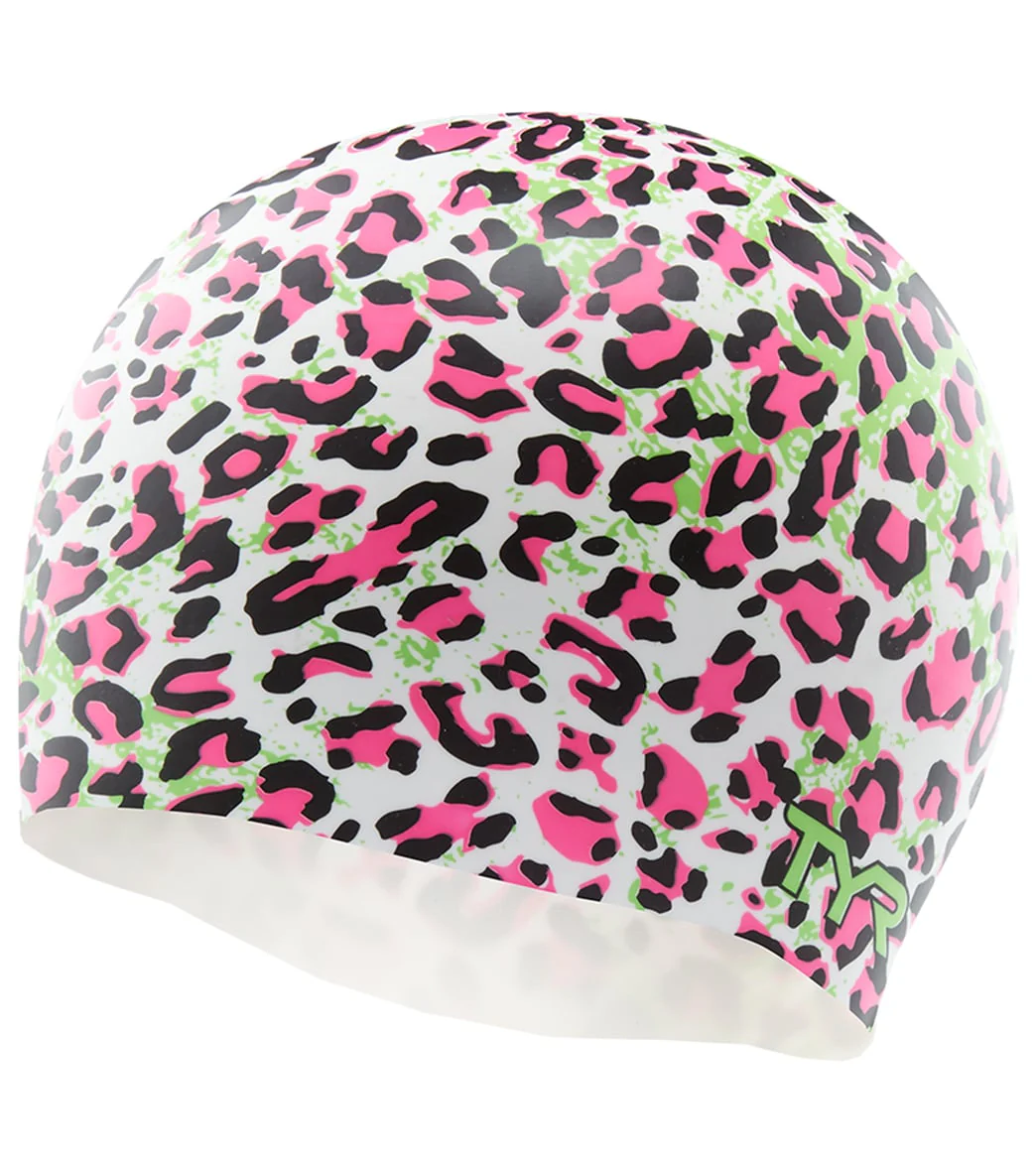 TYR Leopard Silicone Swim Cap - Image 3