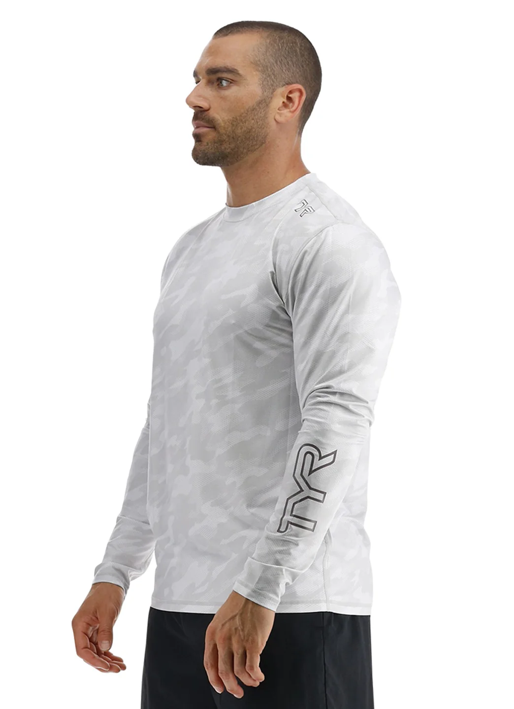 TYR Men's Camohex SunDefense Long Sleeve Vented UPF 50+ Swim Shirt - Image 5