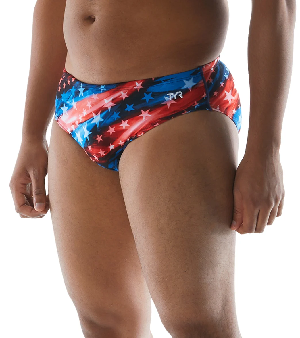 TYR Men's Freedom Flag Racer Brief Swimsuit - Image 4