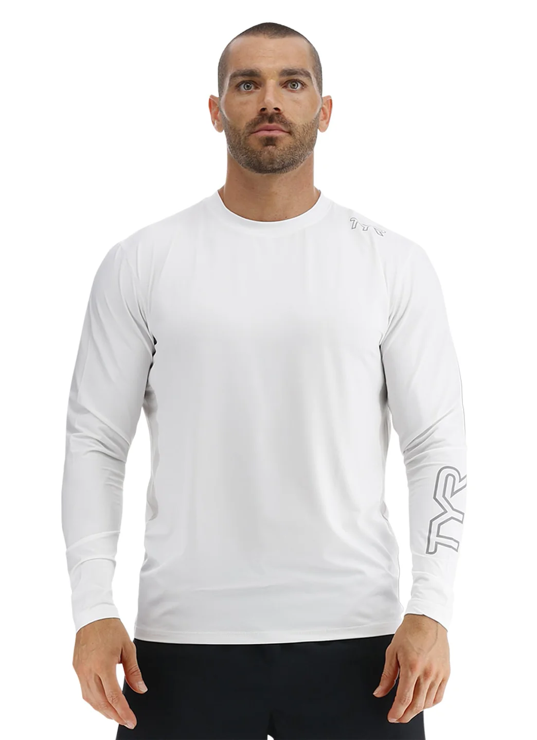 TYR Men's Solid SunDefense Long Sleeve UPF 50+ Swim Shirt - Image 29