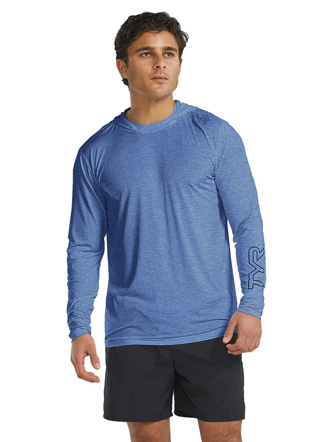 TYR Men's SunDefense Long Sleeve Hooded Swim Shirt - Image 52