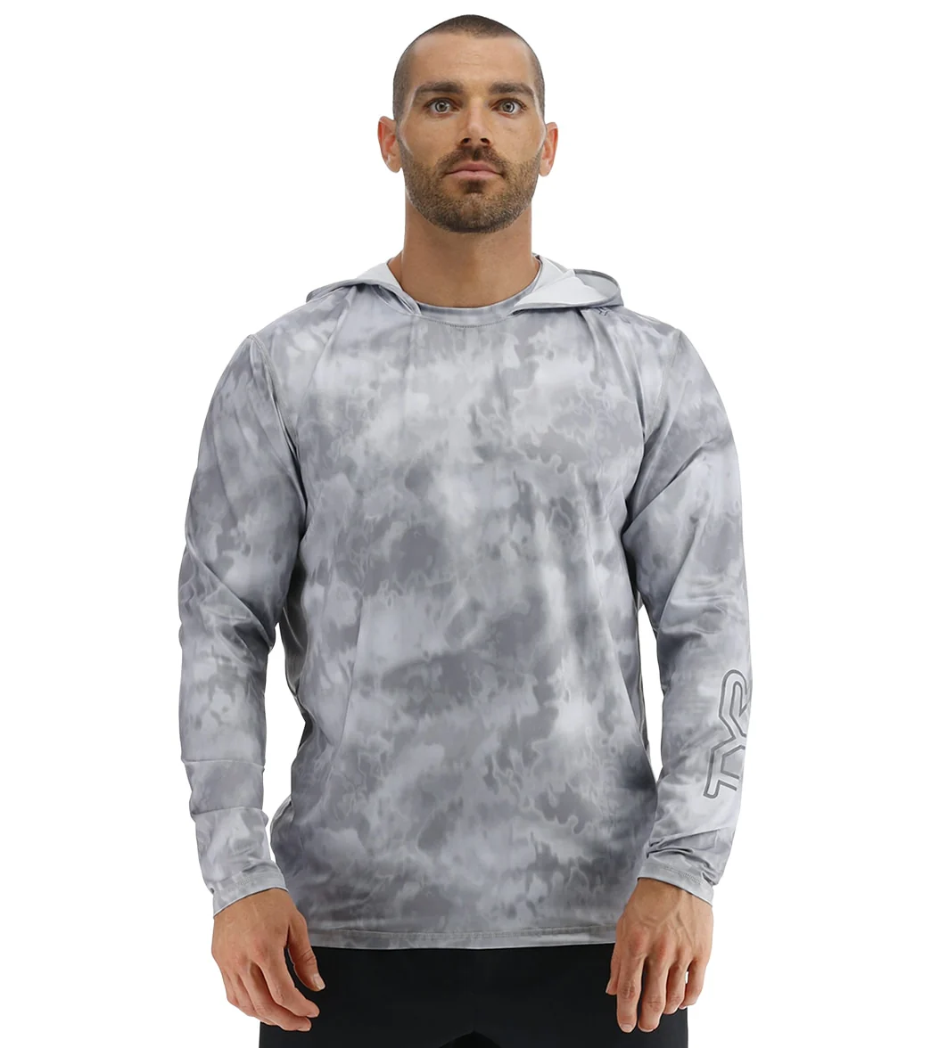 TYR Men's Turbulent SunDefense Hooded UPF 50+ Swim Shirt - Image 8