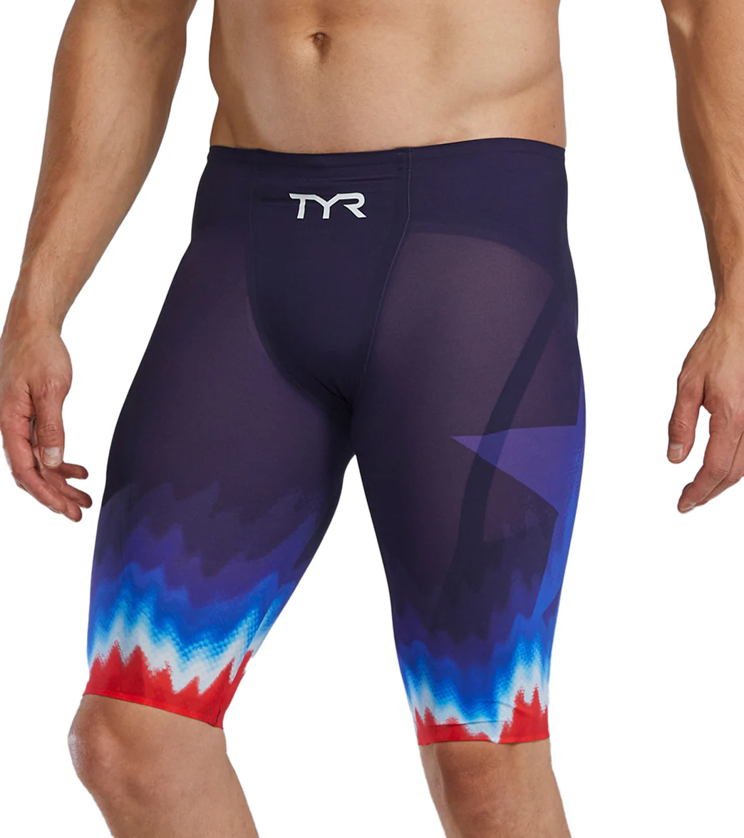 TYR Men's Venzo USA High Waist Jammer Tech Suit Swimsuit - Image 4