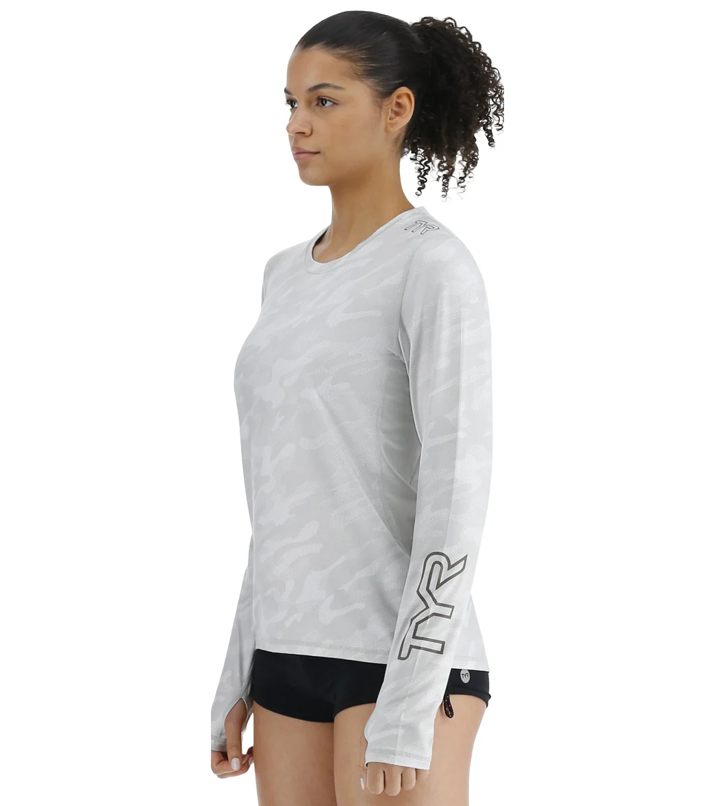 TYR Women's Camohex SunDefense Long Sleeve UPF 50+ Swim Shirt - Image 5