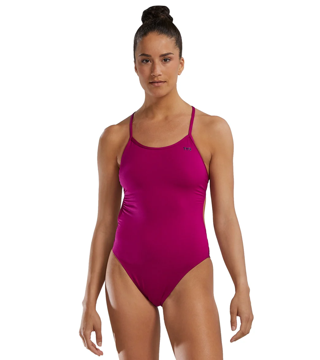TYR Women's Solid Tieback Durafast Elite Crosscutfit One Piece Swimsuit - Image 57