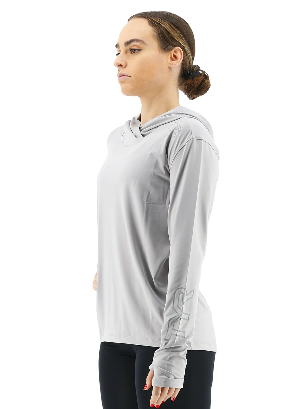 TYR Women's SunDefense Long Sleeve Hooded UPF 50+ Swim Shirt - Image 2