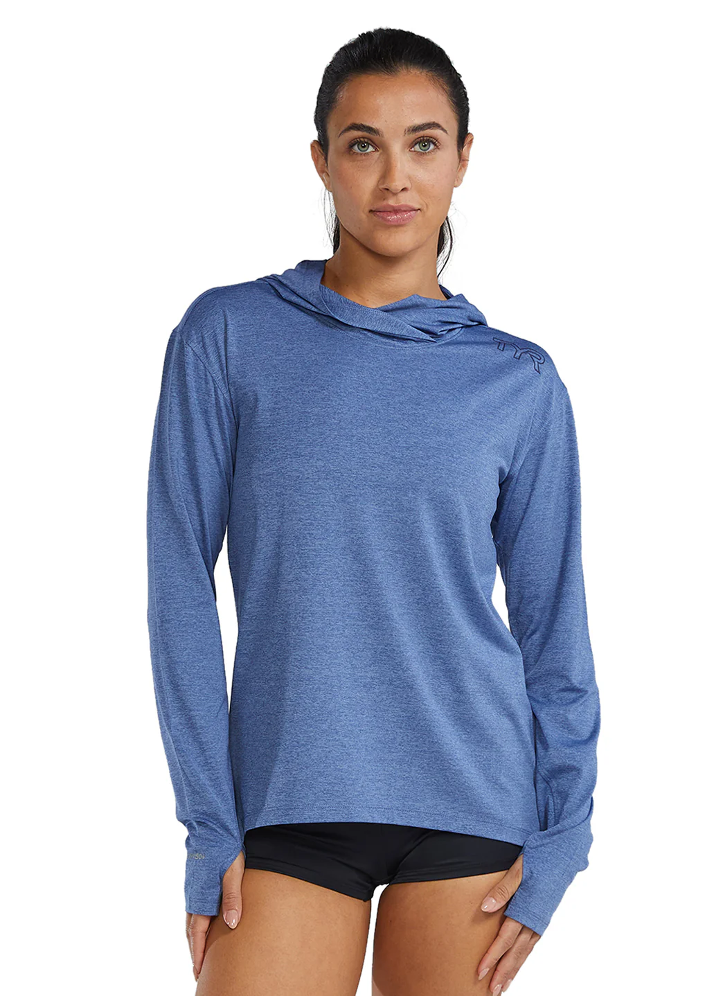 TYR Women's SunDefense Long Sleeve Hooded UPF 50+ Swim Shirt - Image 51