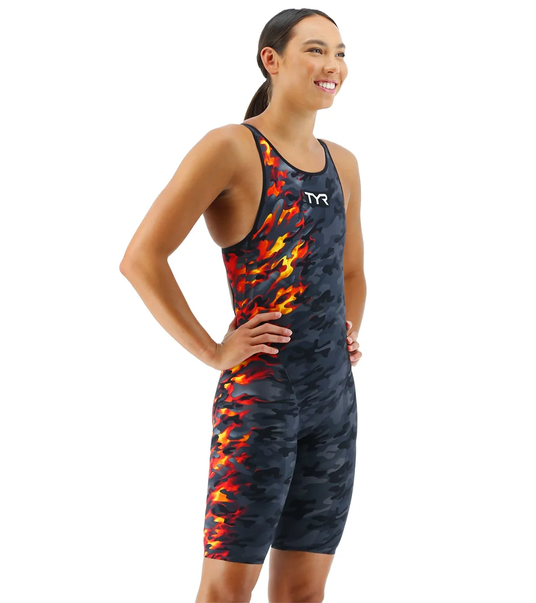 TYR Women's Venzo Camo Open Back Tech Suit Swimsuit - Image 11