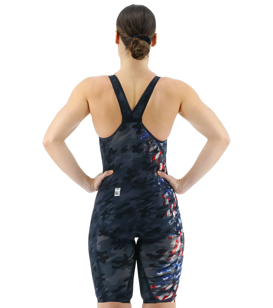 TYR Women's Venzo Camo USA Closed Back Tech Suit Swimsuit - Image 3