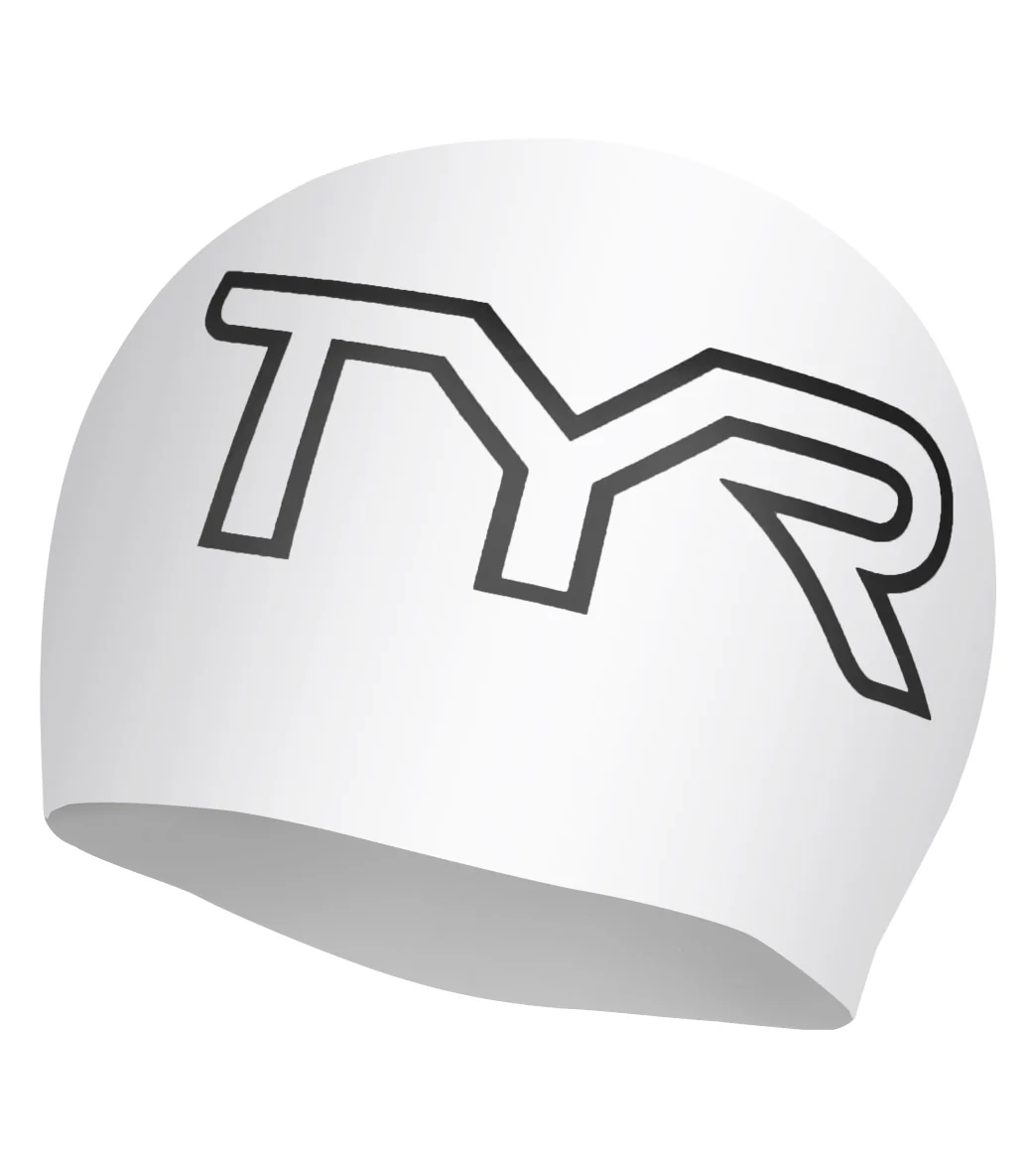 TYR Wrinkle-Free Large Logo Silicone Swim Cap - Image 6
