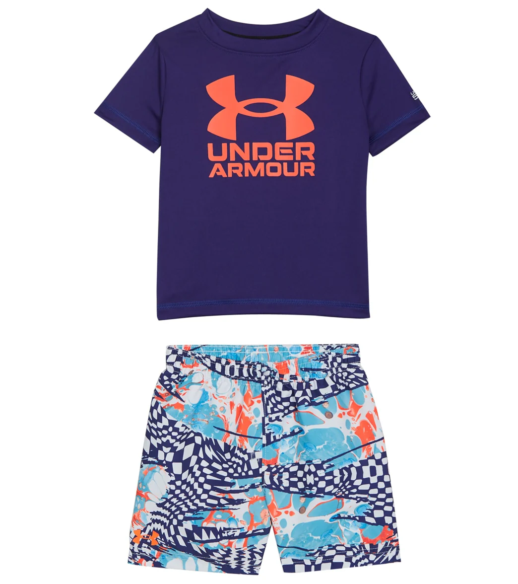Under Armour Boys' UA Checker Mash Short Sleeve Swim Set (Baby) - Image 5