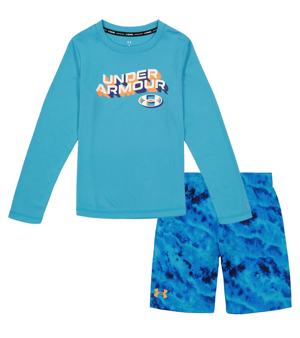 Under Armour Boys' UA Ridge Dye Long Sleeve Swim Set (Little Kid) - Image 3