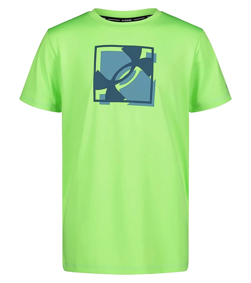 Under Armour Boys' UA SQ Logo Short Sleeve Surf Shirt (Big Kid) - Image 4