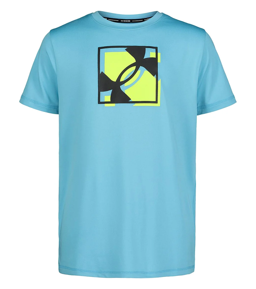 Under Armour Boys' UA SQ Logo Short Sleeve Surf Shirt (Big Kid) - Image 9