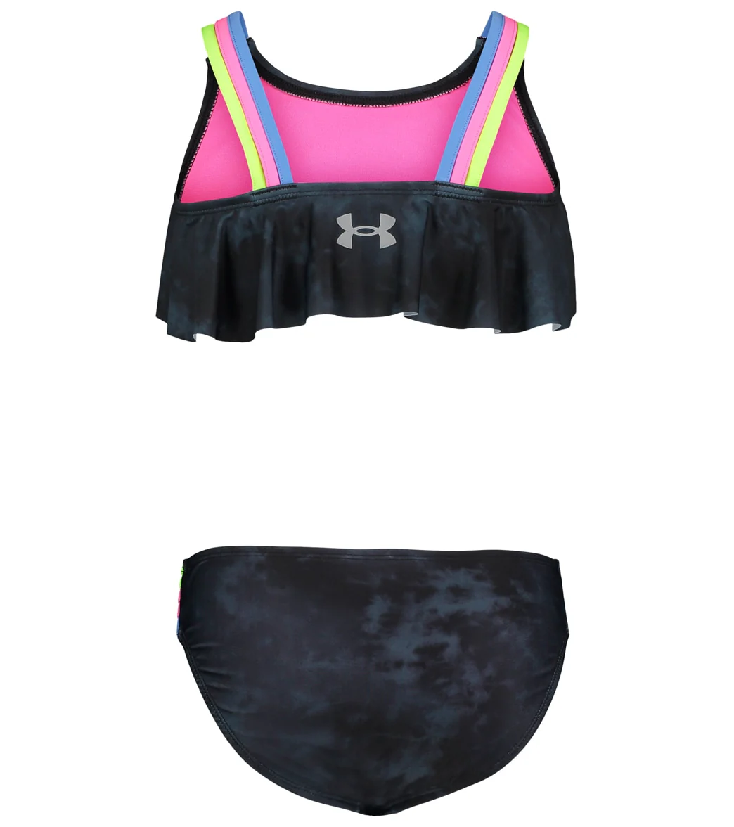 Under Armour Girls' Tie Dye Flutter Bikini (Little Kid, Big Kid) - Image 6