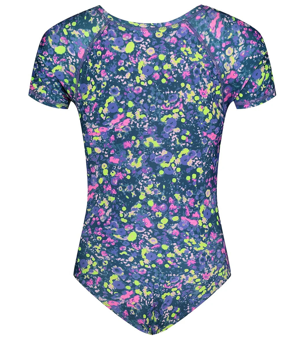 Under Armour Girls' UA Micro Meadow Short Sleeve One Piece Swimsuit (Toddler, Little Kid) - Image 2