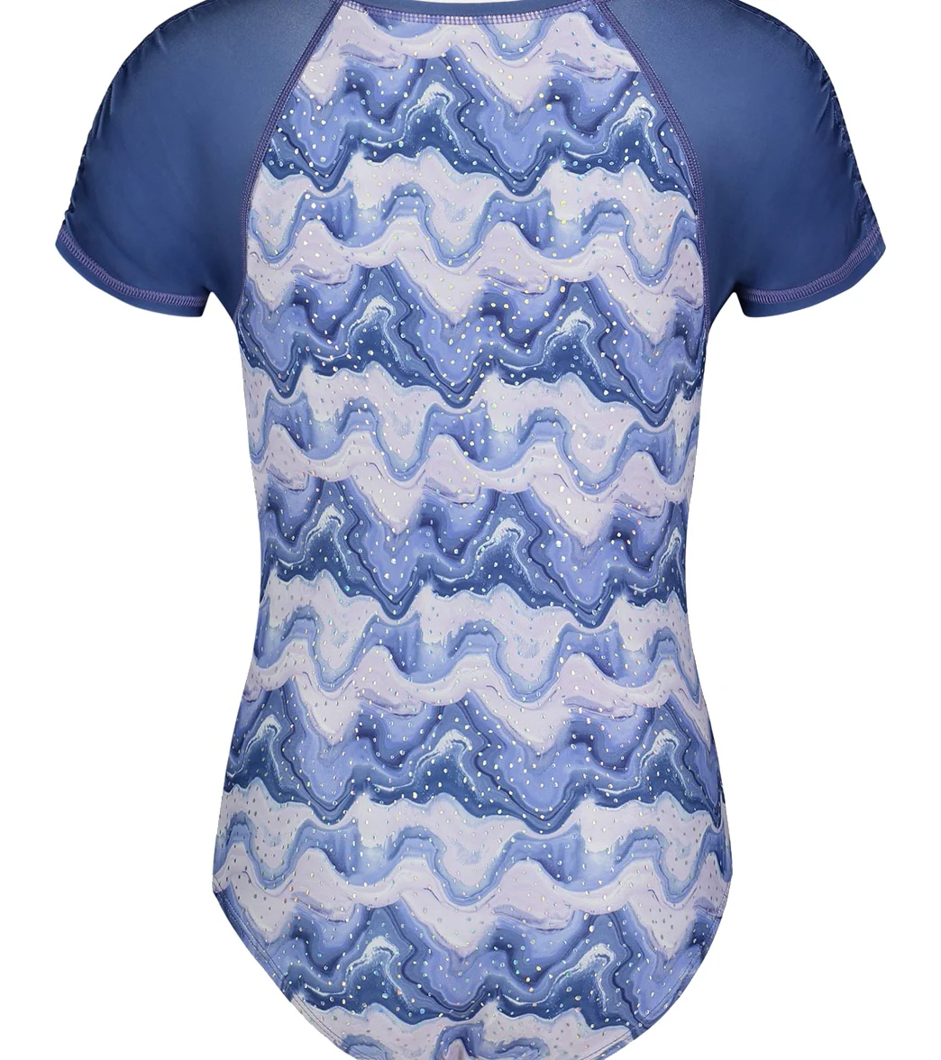 Under Armour Girls' UA Mixing Waves Short Sleeve One Piece Swimsuit (Little Kid) - Image 2