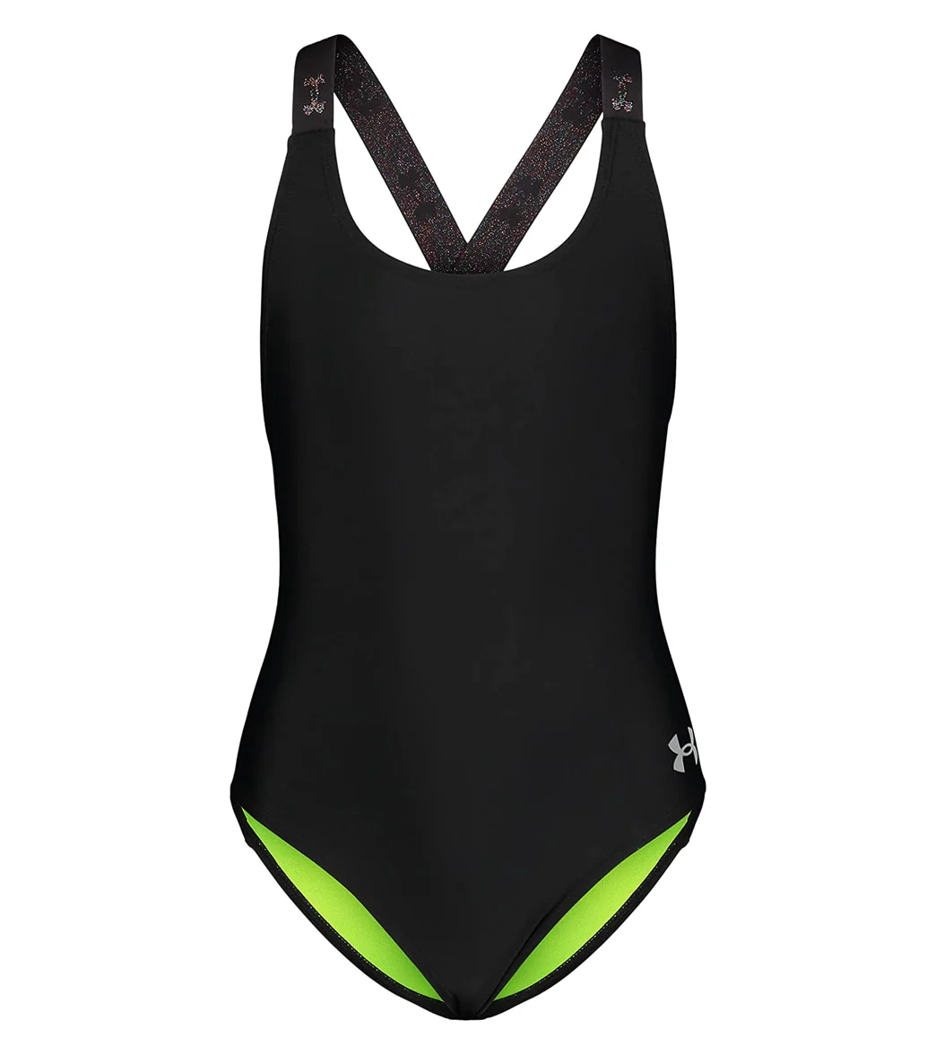 Under Armour Girls' UA Racer One Piece Swimsuit (Little Kid) - Image 8