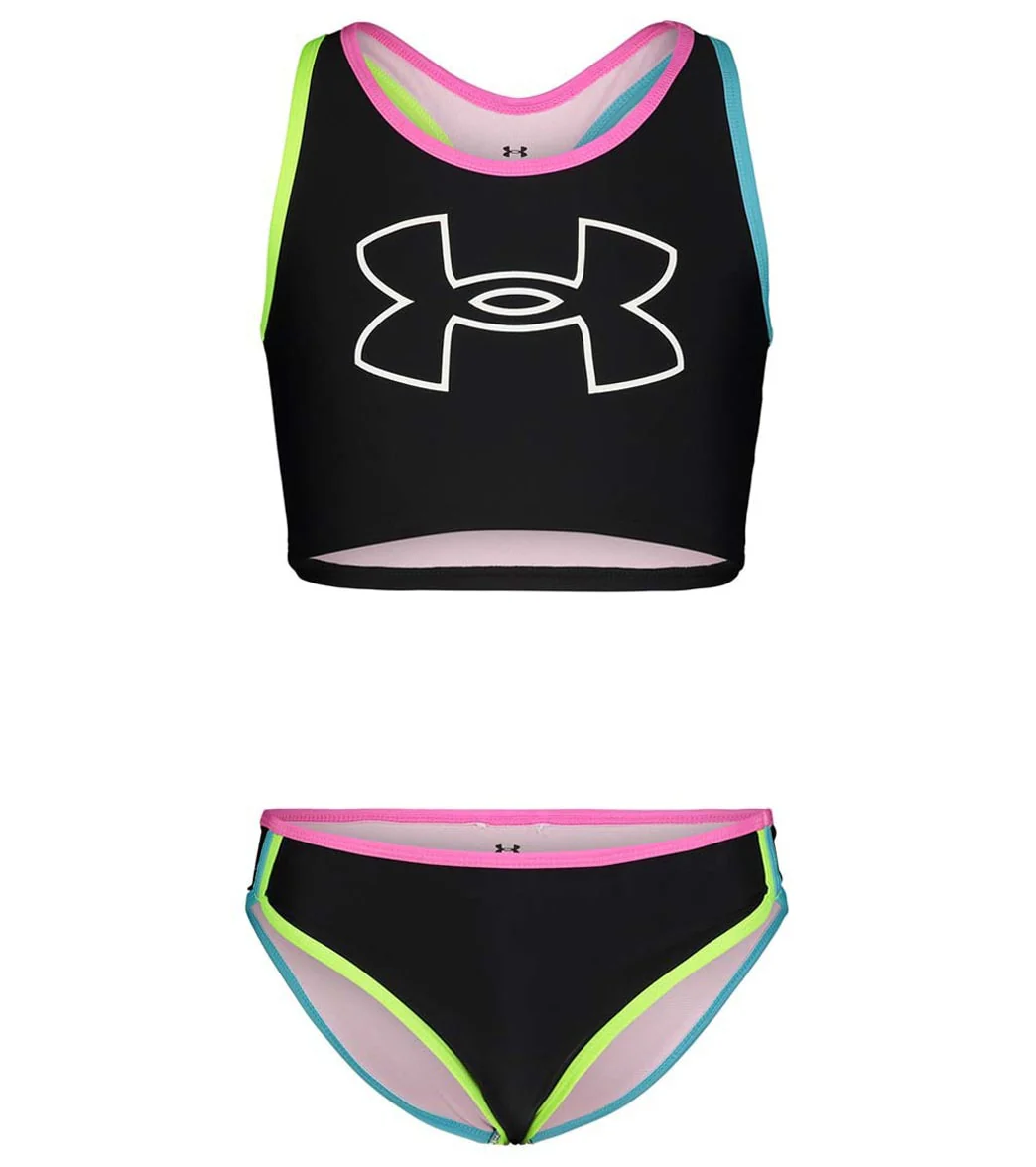 Under Armour Girls' UA Racer Two Piece Midkini Set (Little Kid) - Image 5
