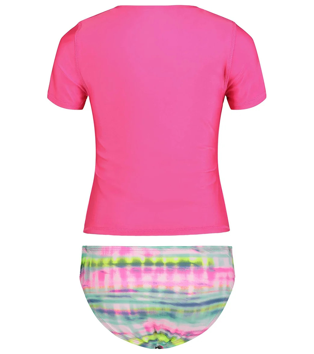 Under Armour Girls' UA Stripe Dash Two Piece Rashguard Set (Baby) - Image 3