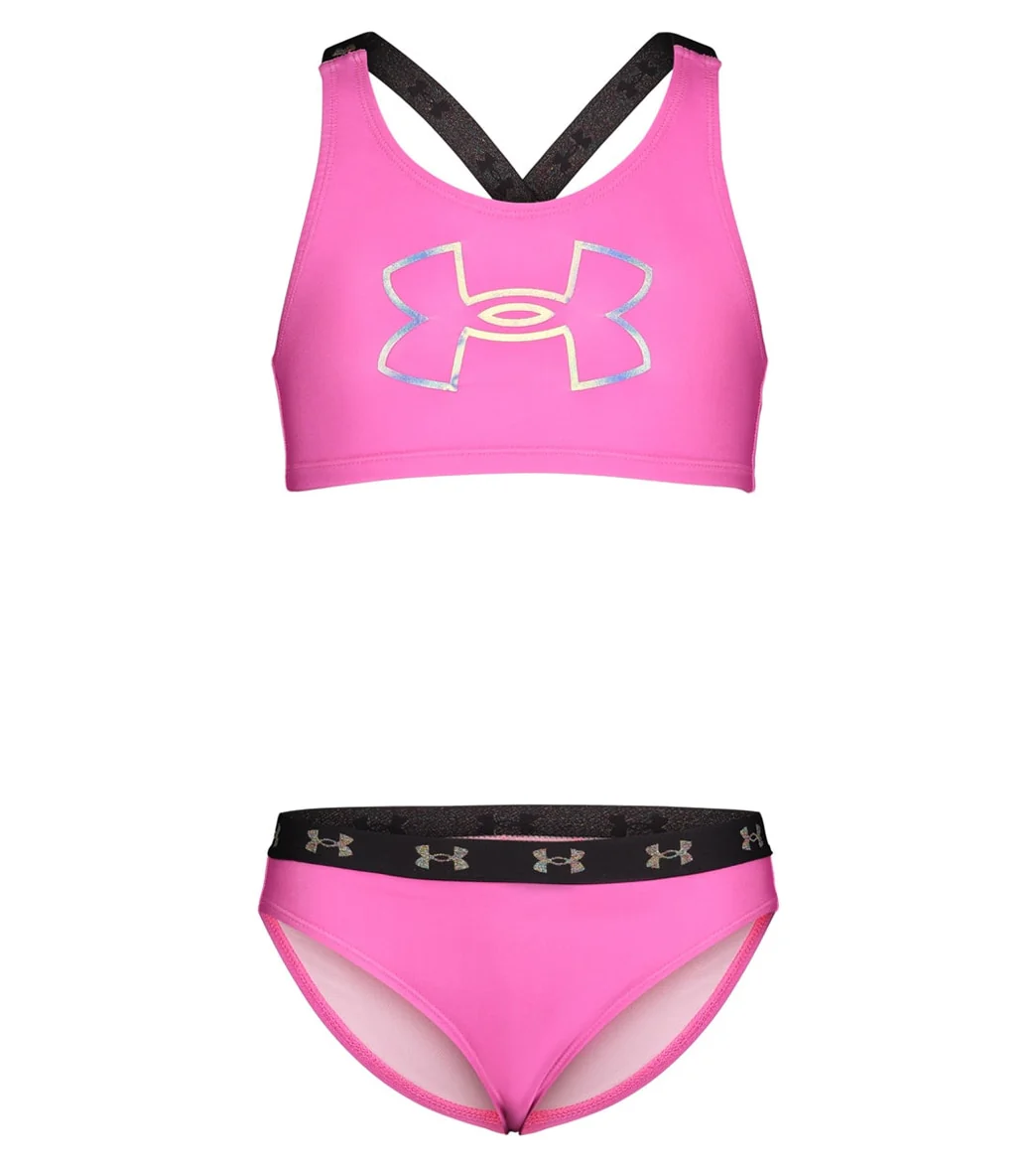 Under Armour Girls' UA Two Piece Racer Bikini Set (Little Kid) - Image 4