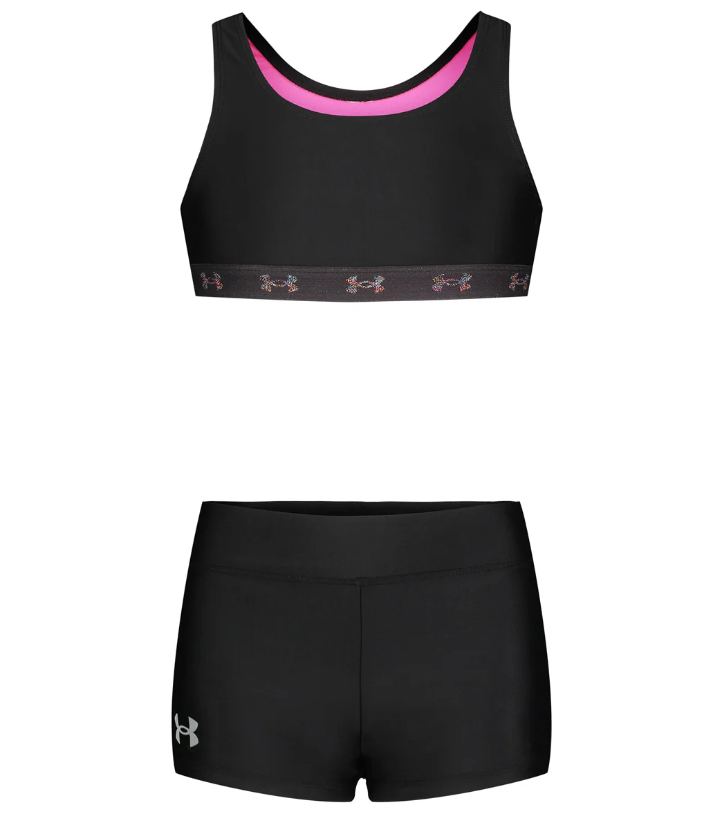 Under Armour Girls' UA Two Piece Swim Short Set (Big Kid) - Image 10