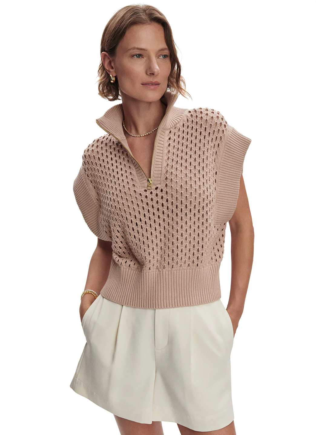 Varley Gaines Half Zip Knit Top - Image 9