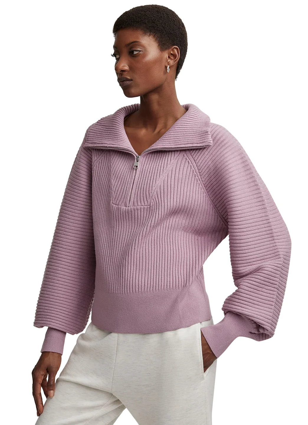 Varley Reid Half Zip Knit Sweater - Image 3