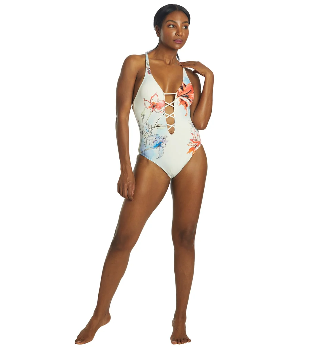 Vince Camuto Women's Bright Floral Strappy One Piece Swimsuit - Image 4