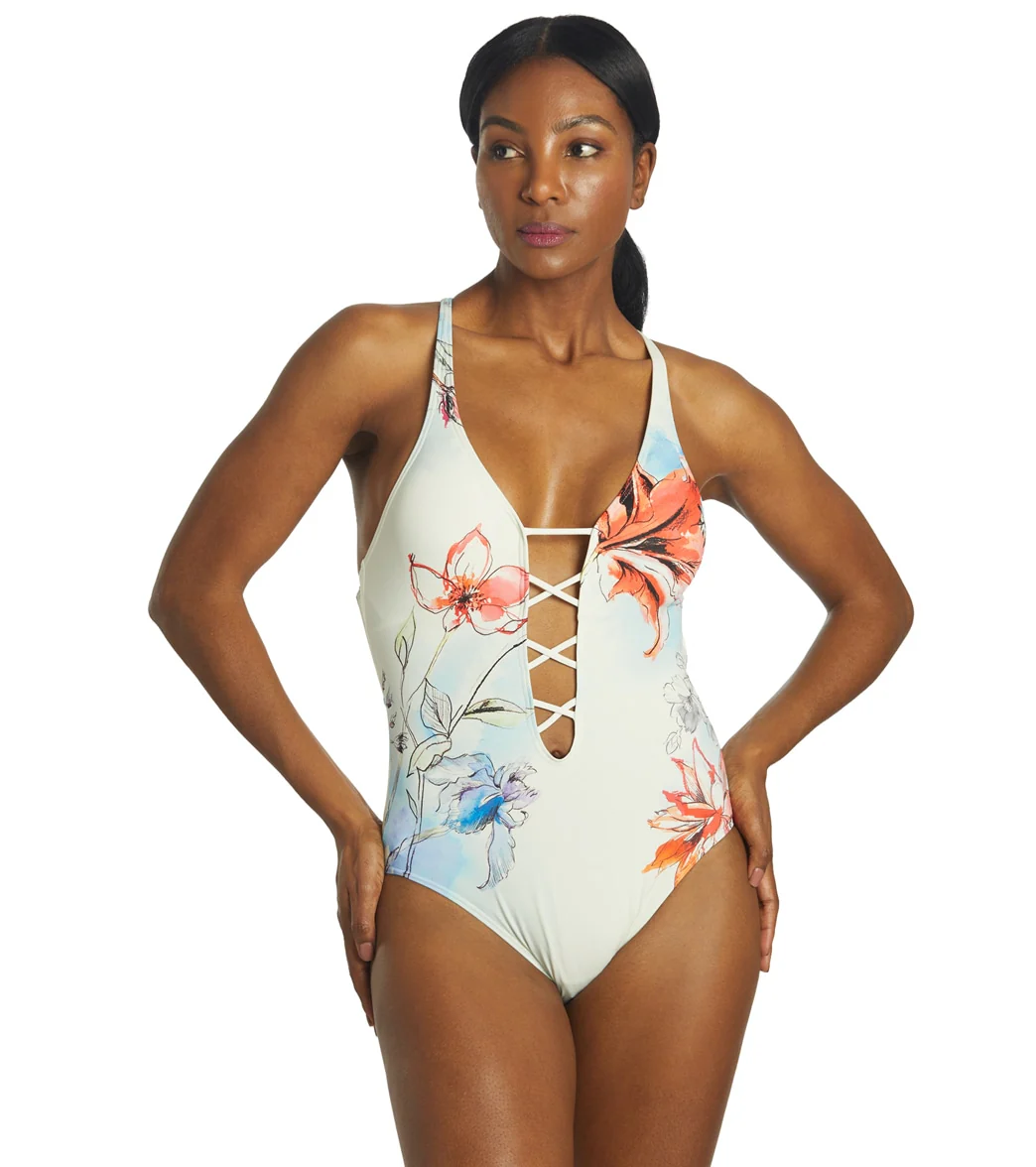 Vince Camuto Women's Bright Floral Strappy One Piece Swimsuit - Image 7