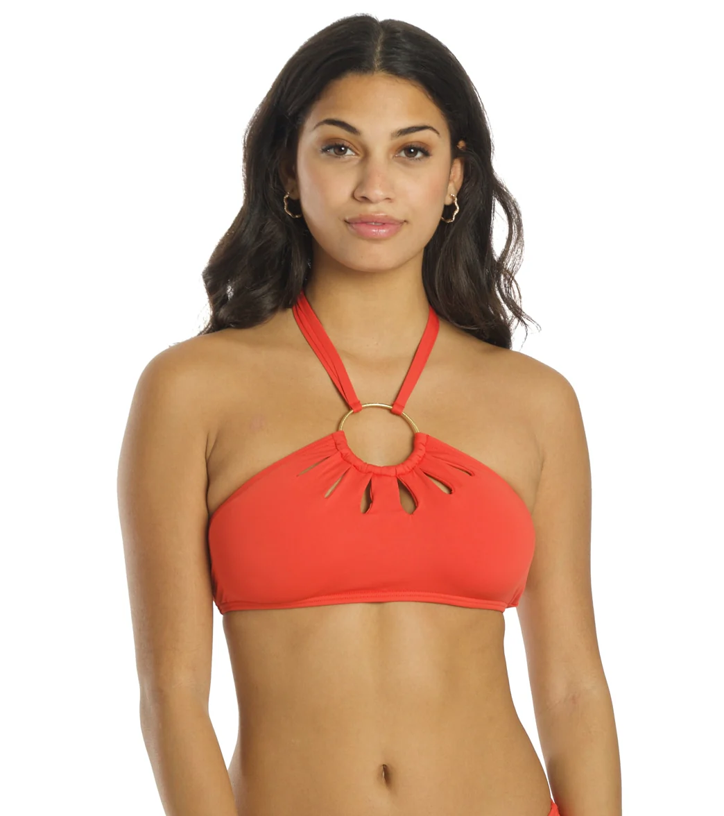 Vince Camuto Women's Serengeti Shades Logo Ring Cut Out Halter Bikini Top - Image 8