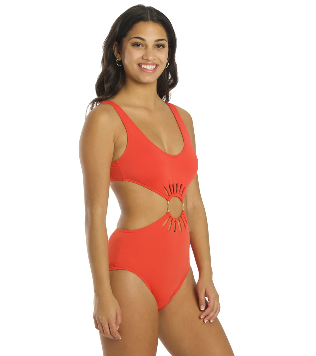 Vince Camuto Women's Serengeti Shades Logo Ring Cut Out Scoopneck One Piece Swimsuit - Image 6