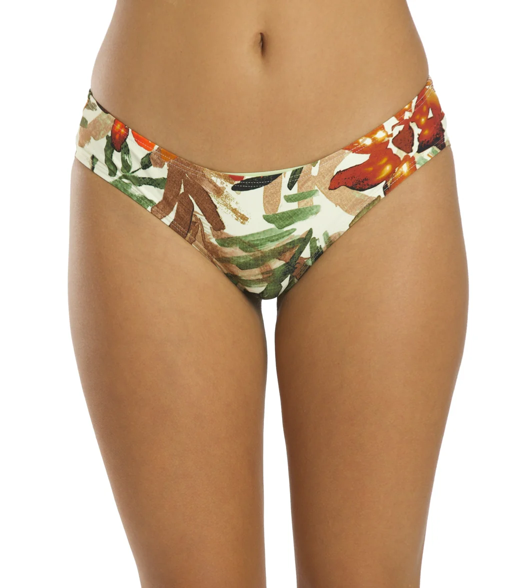 Vince Camuto Women's Seychelle Floral Shirred Smooth Fit Bikini Bottom